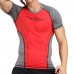 Summer Mens Elastic Training Quick Drying Sport T-shirt Breathable Slim Fitness Jogging Tops Tees