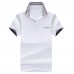 Summer Stylish Mens Solid Color Lapel Business T-shirt Soft Cotton Short Sleeve Casual Tops Tees