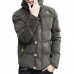 Corduroy Hooded Thick Warm Solid Color Padded Jacket Outwear Parka for Men