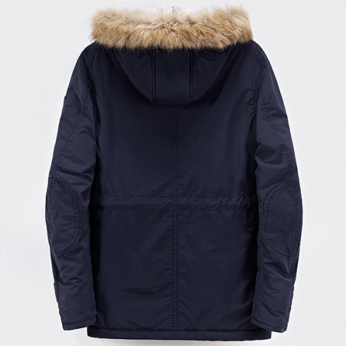 Mens Winter Thick Warm Hooded Loose Casual Outwear Parka Multi Pockets Jacket