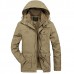 Mens Fleece Thick Warm Big Size Hooded Detachable Outdoor Jacket Winter Coat