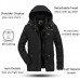 Mens Fleece Thick Warm Big Size Hooded Detachable Outdoor Jacket Winter Coat