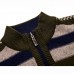 Warm Thick Mink Velvet Striped Pullover Sweaters Fashion Jacquard Semi-high Collar Zipper Pullovers