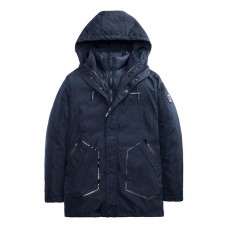 Winter 2 in 1 Thick Warm Padded Jacket Zipper Button Hooded Fashion Casual Men Two-piece Parkas