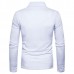 Autumn Winter Mens New Fashion Splicing Slim Casual Lapel Long-sleeved Golf Shirt