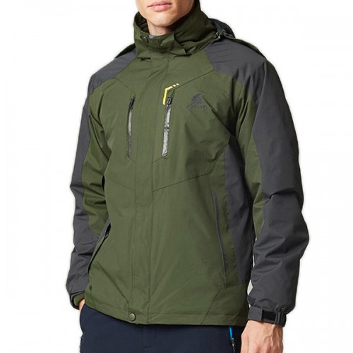 Mens 2 in 1 Outdoor Warm Water Repellent Windproof Multi-Pockets Winter Jacket