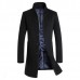 Mens Wool Mid-long Business Casual Trench Coat Autumn Winter Slim Fit Jacket