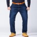 Plus Size Casual Business Straight Legs Loose High Elastic Jeans for Men