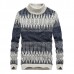 Men's Leisure Turtleneck Sweater Pullover Winter Fashion Printing Long Sleeve Warm Pullover