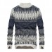 Men's Leisure Turtleneck Sweater Pullover Winter Fashion Printing Long Sleeve Warm Pullover