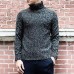 Winter Warm Thick Sweater Pullovers Men's Fashion Solid Color High Neck Slim Fit Knitted Pullover