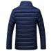 Winter Thick Warm Stand Collar Pure Color Quilted Padded Insulated Jacket for Men