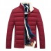 Winter Quilted Thick Warm Stand Collar Zipper Slim Padded Jackets for Men