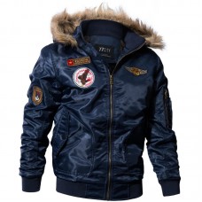 Men Pilot Bomber Jacket Army Military Flight Motorcycle Jackets Winter Parkas Padded Outerwear