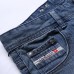 Mens Vintage Holes Light Blue Straight Slim Button Fashion Jeans Denim Pants