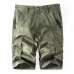 Men's Summer Leisure Loose Cotton Cargo Shorts Outdoor Big Pocket Solid Color Shorts