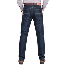 Mens Spring Summer Straight Legs Loose Casual Business Jeans Plus Size Denim Pants