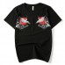 Chinese Wind Folk Cranes Embroidery Loose Cotton T-shirt Large Size Mens Round Neck Short Sleeve Tee