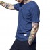 Chinese Style Cotton Linen LeisureT-shirt Spring Summer Men's Pure Color Short Sleeves T-shirt