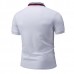 Classic Thread Color Short-sleeved Golf Shirt Men's Fashion Slim Fit Tops Tees