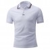 Classic Thread Color Short-sleeved Golf Shirt Men's Fashion Slim Fit Tops Tees