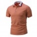 Classic Thread Color Short-sleeved Golf Shirt Men's Fashion Slim Fit Tops Tees