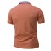 Classic Thread Color Short-sleeved Golf Shirt Men's Fashion Slim Fit Tops Tees