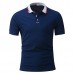 Classic Thread Color Short-sleeved Golf Shirt Men's Fashion Slim Fit Tops Tees