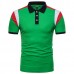 Men's Short Sleeve Lapel Golf Shirt Summer Matching Color Casual Tops Tees