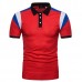 Men's Short Sleeve Lapel Golf Shirt Summer Matching Color Casual Tops Tees