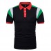 Men's Short Sleeve Lapel Golf Shirt Summer Matching Color Casual Tops Tees