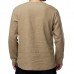 Mens Loose Long Sleeve Cotton Linen Tops Breathable Antibacterial Vintage T-Shirts