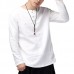 Mens Loose Long Sleeve Cotton Linen Tops Breathable Antibacterial Vintage T-Shirts