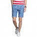 Mens Mid Rise Straight Legs Denim Shorts Big Pockets Summer Thin Jeans