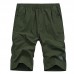 Mens Multi-Pocket Elastic Quick Drying Knee-Length Pants Thin Sports Outdoor Shorts