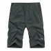 Mens Multi-Pocket Elastic Quick Drying Knee-Length Pants Thin Sports Outdoor Shorts