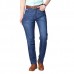 Mens Spring Summer High Rise Loose Business Cotton Blue Jeans