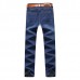 Mens Spring Summer High Rise Loose Business Cotton Blue Jeans