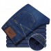 Mens Spring Summer High Rise Loose Business Cotton Blue Jeans