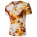 Mens Personalized Printing Cotton Linen Short Sleeve T-Shirts Frog Button Antibacterial Tee Tops