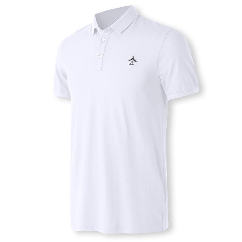 Leisure Polyester Embroidery Turn-down Collar Embroidery Loose Golf Shirt for Men