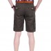 Mens 100% Cotton Multi-pocket Knee-Length Cargo Pants Loose Outdoor Casual Shorts