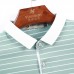 Mens 100% Cotton Stripe Fit Moisture Wicking Golf Shirt Breathable Short Sleeve Casual Tops