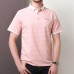 Mens 100% Cotton Stripe Fit Moisture Wicking Golf Shirt Breathable Short Sleeve Casual Tops