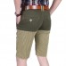 Mens Cotton Splicing Color Blocking Thin Loose Essential Casual Knee-Length Shorts