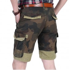 Men's Fashion Camouflage Slim Thin Shorts Summer Cotton Casual Knee-length Shorts