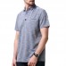 Men's Pure Mercerized Cotton Short-Sleeved Golf Shirt Summer Comfort Slim Fit Pocket Tops