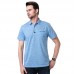 Men's Pure Mercerized Cotton Short-Sleeved Golf Shirt Summer Comfort Slim Fit Pocket Tops