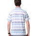 Mens Fashion Striped Silk Soft Short-sleeve Golf Shirt Summer Slim Fit Thin Breathable Tops