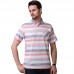 Mens Fashion Striped Silk Soft Short-sleeve Golf Shirt Summer Slim Fit Thin Breathable Tops